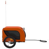 Pet Bike Trailer Orange and Black Oxford Fabric and Iron - 45-Degree Angle