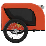 Pet Bike Trailer Orange and Black Oxford Fabric and Iron - Rear View