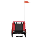 Pet Bike Trailer Red and Black Oxford Fabric and Iron - Side View