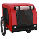 Pet Bike Trailer Red and Black Oxford Fabric and Iron - Top-Down View