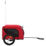 Pet Bike Trailer Red and Black Oxford Fabric and Iron - 45-Degree Angle