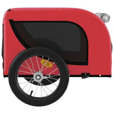 Pet Bike Trailer Red and Black Oxford Fabric and Iron - Rear View