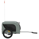 Pet Bike Trailer Grey and Black Oxford Fabric and Iron - 45-Degree Angle