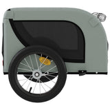 Pet Bike Trailer Grey and Black Oxford Fabric and Iron - Rear View