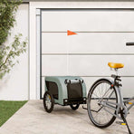 Pet Bike Trailer Grey and Black Oxford Fabric and Iron