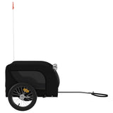 Pet Bike Trailer Black Oxford Fabric and Iron - 45-Degree Angle