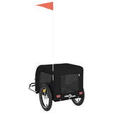 Pet Bike Trailer Black Oxford Fabric and Iron - Close-Up Angle