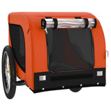 Pet Bike Trailer Orange and Black Oxford Fabric and Iron - Top-Down View