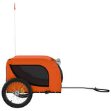 Pet Bike Trailer Orange and Black Oxford Fabric and Iron - 45-Degree Angle