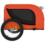 Pet Bike Trailer Orange and Black Oxford Fabric and Iron - Rear View