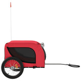 Pet Bike Trailer Red and Black Oxford Fabric and Iron - 45-Degree Angle