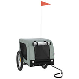 Pet Bike Trailer Grey and Black Oxford Fabric and Iron - Front View