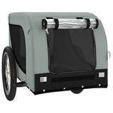 Pet Bike Trailer Grey and Black Oxford Fabric and Iron - Top-Down View