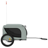 Pet Bike Trailer Grey and Black Oxford Fabric and Iron - 45-Degree Angle