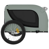 Pet Bike Trailer Grey and Black Oxford Fabric and Iron - Rear View