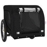 Pet Bike Trailer Black Oxford Fabric and Iron - Top-Down View