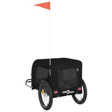 Pet Bike Trailer Black Oxford Fabric and Iron - Close-Up Angle