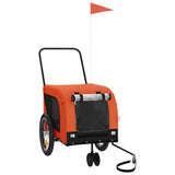 Pet Bike Trailer Orange and Black Oxford Fabric and Iron - Front View