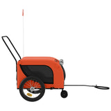 Pet Bike Trailer Orange and Black Oxford Fabric and Iron - 45-Degree Angle