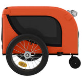Pet Bike Trailer Orange and Black Oxford Fabric and Iron - Rear View