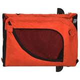 Pet Bike Trailer Orange and Black Oxford Fabric and Iron - Low Angle