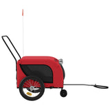 Pet Bike Trailer Red and Black Oxford Fabric and Iron - 45-Degree Angle