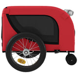 Pet Bike Trailer Red and Black Oxford Fabric and Iron - Rear View