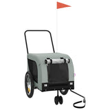 Pet Bike Trailer Grey and Black Oxford Fabric and Iron - Front View