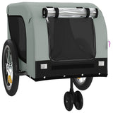 Pet Bike Trailer Grey and Black Oxford Fabric and Iron - Top-Down View