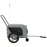 Pet Bike Trailer Grey and Black Oxford Fabric and Iron - 45-Degree Angle