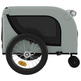 Pet Bike Trailer Grey and Black Oxford Fabric and Iron - Rear View
