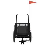 Pet Bike Trailer Black Oxford Fabric and Iron - Side View