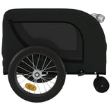 Pet Bike Trailer Black Oxford Fabric and Iron - Rear View