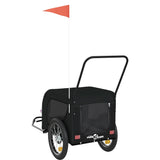 Pet Bike Trailer Black Oxford Fabric and Iron - Close-Up Angle