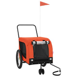 Pet Bike Trailer Orange and Black Oxford Fabric and Iron - Front View