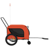 Pet Bike Trailer Orange and Black Oxford Fabric and Iron - 45-Degree Angle