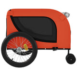 Pet Bike Trailer Orange and Black Oxford Fabric and Iron - Rear View