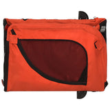 Pet Bike Trailer Orange and Black Oxford Fabric and Iron - Low Angle
