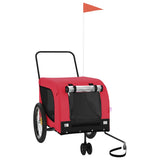 Pet Bike Trailer Red and Black Oxford Fabric and Iron - Front View