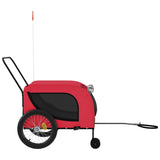 Pet Bike Trailer Red and Black Oxford Fabric and Iron - 45-Degree Angle