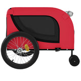 Pet Bike Trailer Red and Black Oxford Fabric and Iron - Rear View