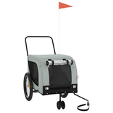 Pet Bike Trailer Grey and Black Oxford Fabric and Iron - Front View