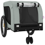 Pet Bike Trailer Grey and Black Oxford Fabric and Iron - Top-Down View