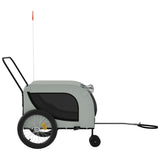 Pet Bike Trailer Grey and Black Oxford Fabric and Iron - 45-Degree Angle