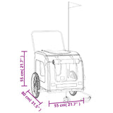 Pet Bike Trailer Grey and Black Oxford Fabric and Iron - Extra Image