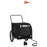 Pet Bike Trailer Black Oxford Fabric and Iron - Front View