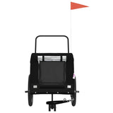 Pet Bike Trailer Black Oxford Fabric and Iron - Side View