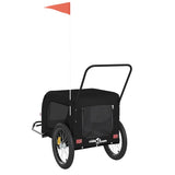 Pet Bike Trailer Black Oxford Fabric and Iron - Close-Up Angle