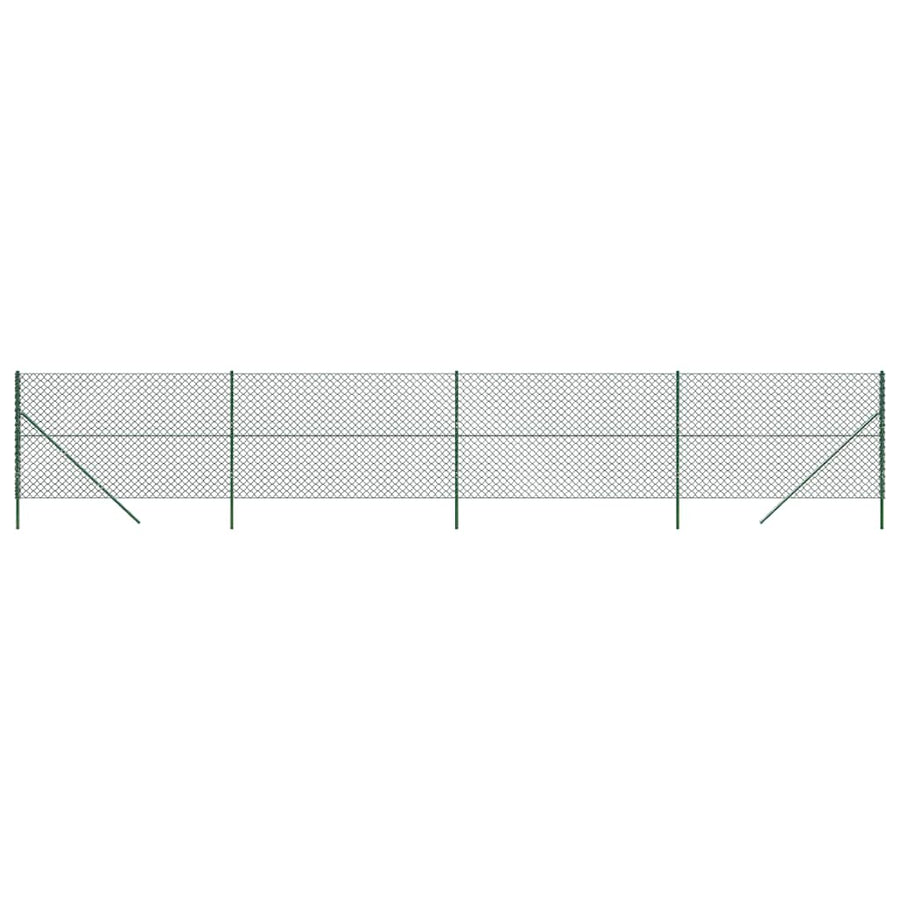 Chain Link Fence Green 1.6x10 m