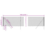 Chain Link Fence Green 0.8x25 m